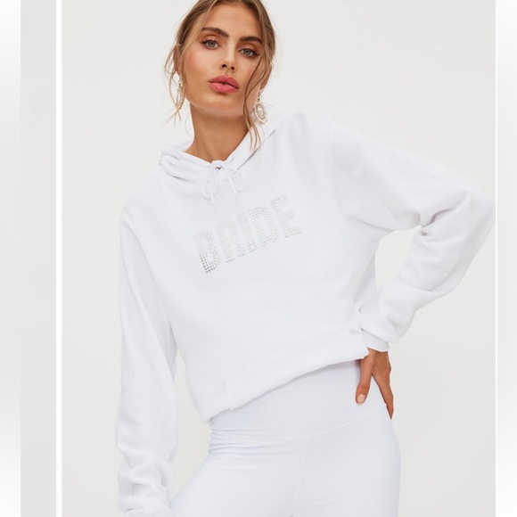 Beach Riot White Bride Rhinestone Hoodie 🆕 - Picture 4 of 6